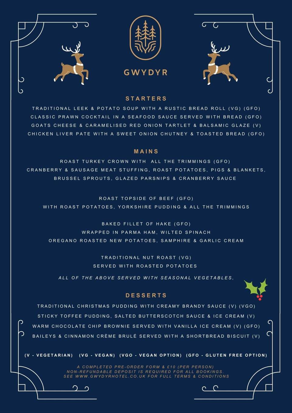 Christmas Party & Meal Menu